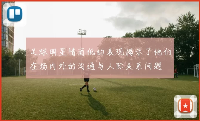 足球明星情商低的表现揭示了他们在场内外的沟通与人际关系问题